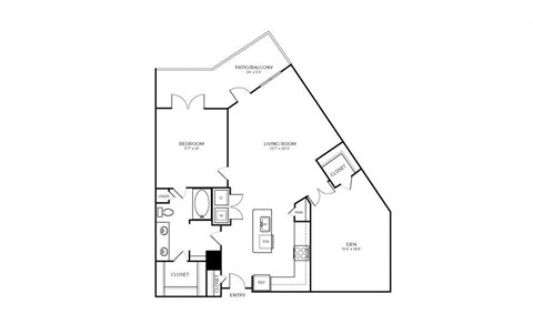A8-D Floor Plan at Addison Medical Center Apartments, San Antonio, 78229